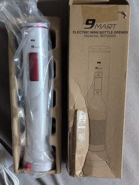 9MART Electric Wine Bottle Opener in White & Red